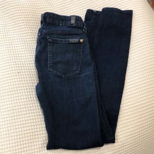 7 for all mankind dark blue skinny jeans